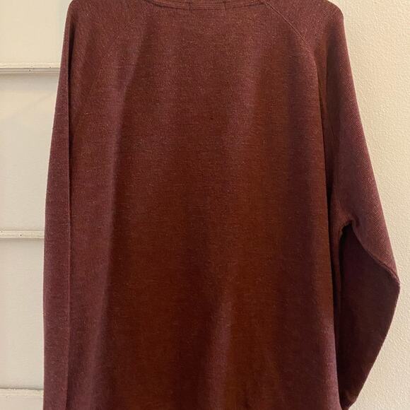 𝅺Banana Republic Men's XXL Staple Heathered Burgundy Long Sleeve Knit Pullover - Picture 4 of 5